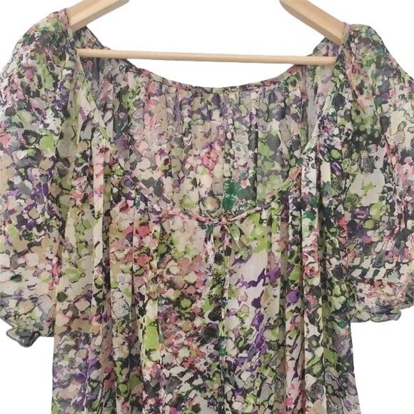 George Floral Print Sheer Blouse - Picture 6 of 9